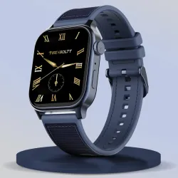 Fire-Boltt Rise Force 1.85 BT Calling, Nylon Fluoroelastomer Hybrid Strap Rotating Crown Smartwatch (Ocean Navy Strap, Free Size)