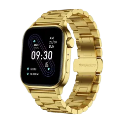 Fire-Boltt Rise Luxe Stainless Steel Luxury, 47mm (1.85) Display, Games, 120+ Sports Smartwatch (Gold Strap, Free Size)