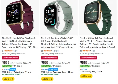 Image of Fire-Boltt Smart Watches Flat ₹889