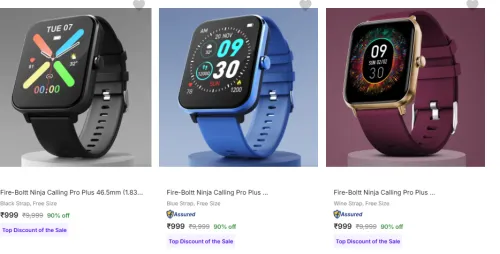 Image of Fire-Boltt Smartwatch at starting @ ₹999