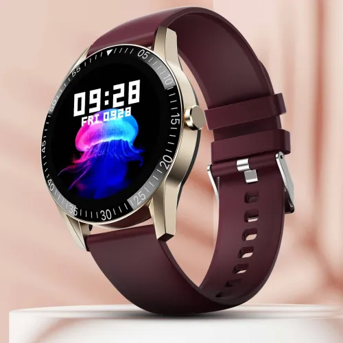 Image of Fire-Boltt Talk Smartwatch (1.39", Wine Strap) 