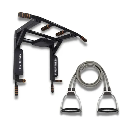 Image of FIRE FITNESS wall mount pull up bar with toning tube for home gym equipments pull uip bar produces onther types exercise