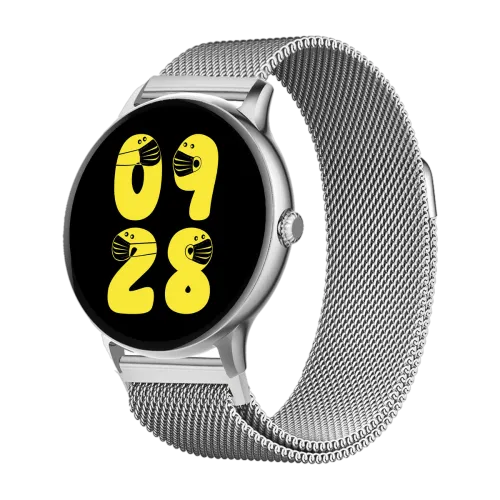 Image of Fire-Boltt Ninja Talk Metal Edition Smartwatch (Silver SS Strap, 1.39)