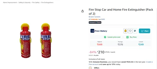 Image of Fire Stop Car and Home Fire Extinguisher Po2