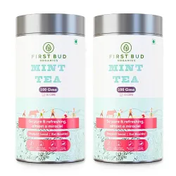 First Bud Organics Mint Tea - 100g (Pack of 2