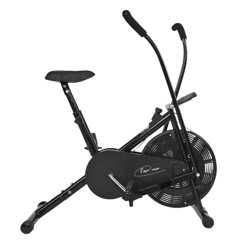 Image of First Choice FC 110 Air Bike Exercise Cycle with Moving or Stationary Handle | Adjustable Resistance with Cushioned Seat