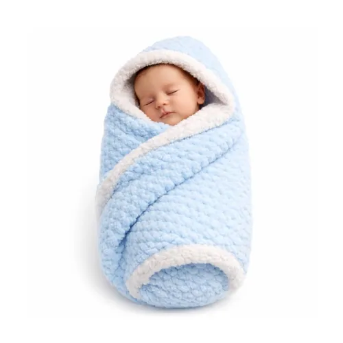 Image of First Kick Baby Blanket 100x75cm Flannel Sherpa Newborn