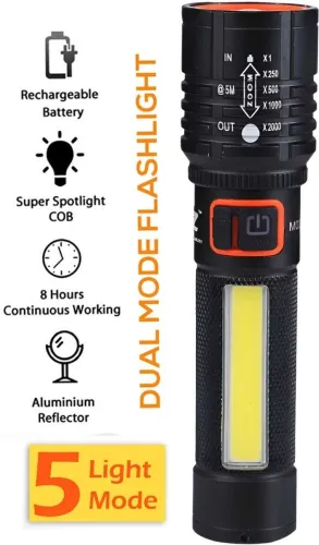 Image of FIRSTLIKE 5Mode Rechargeable LED Flashlight