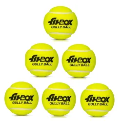 FitBox Sports Blend Gully Ball (Pack of 6) Cricket Ball for Street Match Cricket Ball Tennis & Lawn Cricket, Yellow