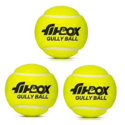 FitBox Sports Blend Gully Ball (Pack of 3) Cricket Ball for Street Match Cricket Ball Tennis & Lawn Cricket, Light Green