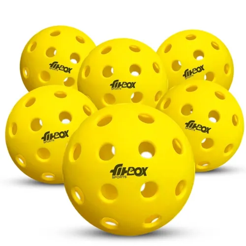 Image of FitBox Sports Pickleball Balls Set of 6 – Bright, Durable Indoor & Outdoor Balls for Casual Play, 40 Hole Design – Great
