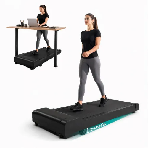 Image of FITKIT by Cult Neo Walking Pad 3.5HP BLDC Motor 120kg Weight 2 Level Incline (Black) Treadmill