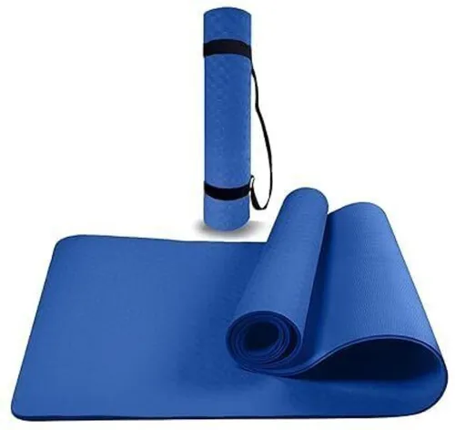 Image of Fitmate EcoFriendly Exercise Gym & Yoga Mats 4mm Blue For Men & Women Blue 4 mm Yoga Mat Blue 4 mm Yoga Mat