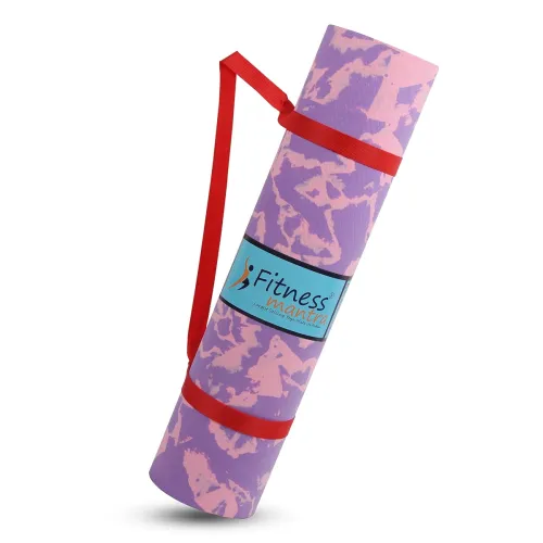 Image of Fitness Mantra® 4mm Marble Design Anti Skid Yoga Mat for Men & Women | Qnty.-1 Pcs.|,Ethylene Vinyl Acetate,Purple