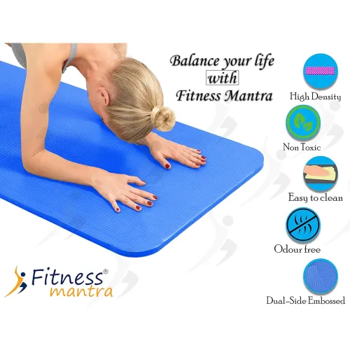 Image of Fitness Mantra Ethylene Vinyl Acetate Yoga Mat For Gym Workout And Yoga Exercise With 6Mm Thickness, Anti-Slip Yoga Mat 