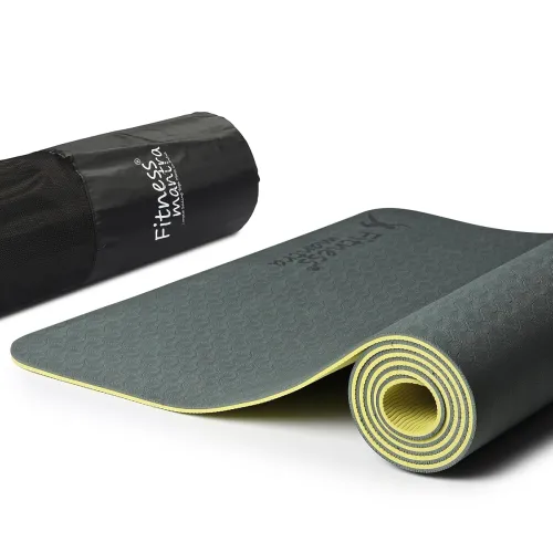 Image of Fitness Mantra® TPE Dual Color Anti-Slip Yoga Mat with Cover Bag for Gym Workout