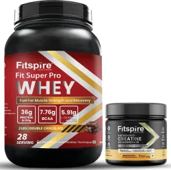 Fitspire Fit Super Pro Whey Protein 1000g + Creatine Monohydrate Powder Lemon