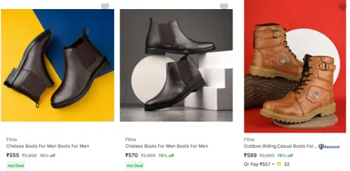 Image of Fitze Men’s Boots @ Starting ₹555