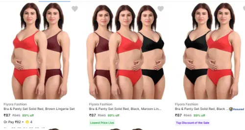 Image of Fiyora Fashion Bra & Panty at Starting @ ₹87