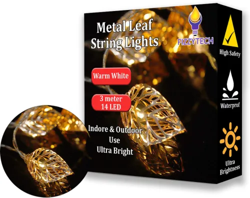 Image of FIZZYTECH 15 LEDs 3 m Yellow Steady Animal Rice Lights (Pack of 1)