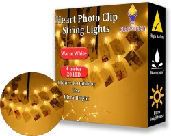 FIZZYTECH 15 LEDs 3 m Yellow Steady Heart Rice Lights (Pack of 1)