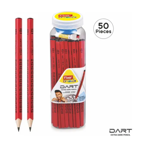 Image of Flair Creative Dart Pencil Pack of 50 Pencil (Set of 50, Red)