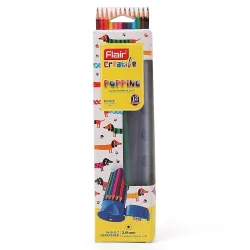 FLAIR Creative Series Popping Colour Pencils Kit 12 Shades Box Pack
