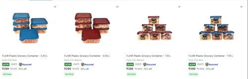 Image of Flair Kitchen Containers at minimum 70% Discount