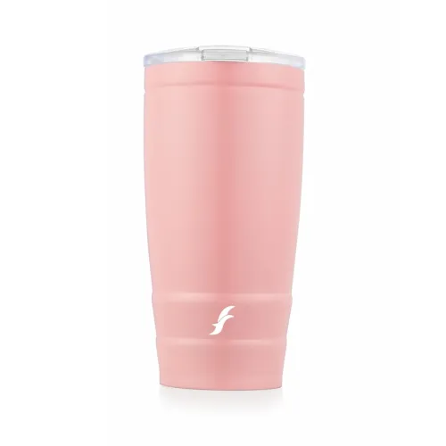 Image of FLAIR Moka Vacuum Insulated Coffee Mug 500ml -Pink, Hot & Cold, Leak-Proof, Easy to Clean, Travel Mug