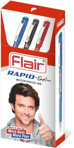 Image of FLAIR Rapid Gel Pen (Pack of 10, Ink Color - Blue)
