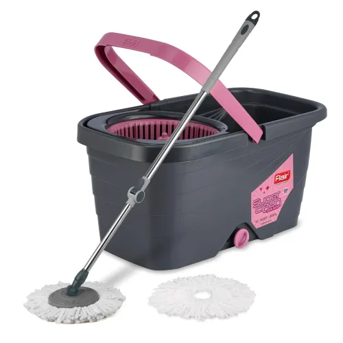 Image of FLAIR Super Clean Pink Mop Bucket with 2 Refills