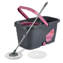 FLAIR Super Clean Pink Mop Bucket with 2 Refills