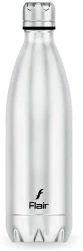 Image of FLAIR Triumph Vacuum Insulated 709 ml Steel Bottle (Pack of 1, Silver, Black)