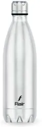 FLAIR Triumph Vacuum Insulated 709 ml Steel Bottle (Pack of 1, Silver, Black)