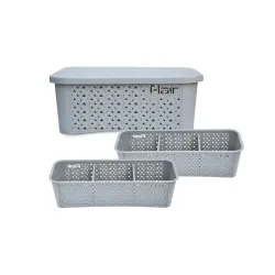 Flair Utility Multi Purpose Storage Basket Set of 3 Pcs