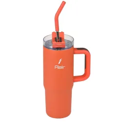 FLAIR Vogue 900 Insulated Tumbler with Lid 2 Straws & Brush