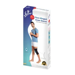 Flamingo Flexi Hinged Knee Sleeve (With Silicone Patella Ring) Functional Knee Support Sleeve for Men & Women Ligament Tear, Sports, Running | Size - L |