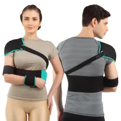 Flamingo Shoulder Immobilizer with Support Brace | Suitable for Shoulder Brace for Broken or Fractured Bones, Dislocation, Sprain| Black | Large