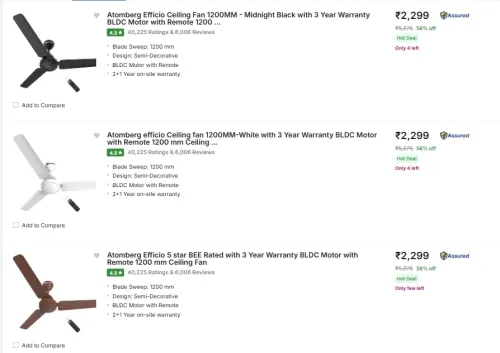 Image of Flat 56% Off On Atomberg Fans 