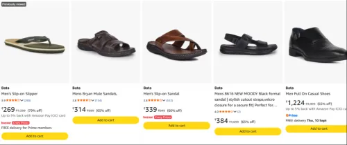 Image of Flat 60% off on Bata footwear