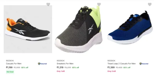 Image of Flat 60% Discount on Reebok Men’s Casual Shoes