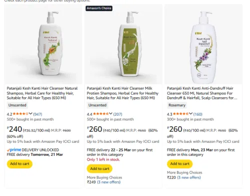 Image of Flat 60% Off On Patanjali Shampoo