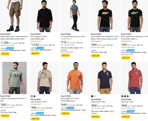 Image of Flat 60% off on Royal Enfield Men's clothing