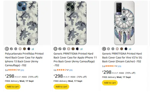 Image of Flat 70% Discount on PRINTFIDAA Case Cover 