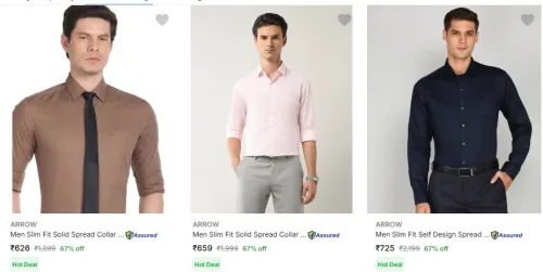 Image of Flat 70% Off Arrow Men's Formal Shirts 