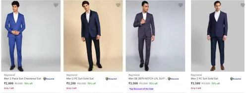 Image of Flat 70% Discount on Raymond Men's Readymade Suits