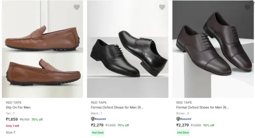 Image of Flat 70% Discount on Red Tape Men’s Formal Shoes