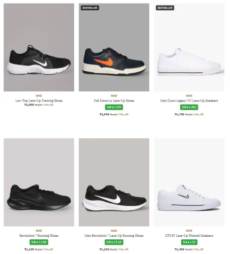 Image of Flat 70% off on nike shoes | starts @ ₹1889