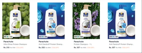 Image of Flat 70% Off on Parachute Shampoo