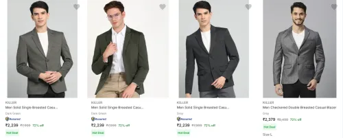 Image of Flat 72% Discount on Killer Men's Readymade Blazers